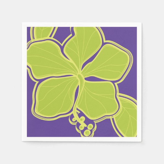 エピックハイビスカスハワイアンフローラ スタンダードカクテルナプキン (正面)