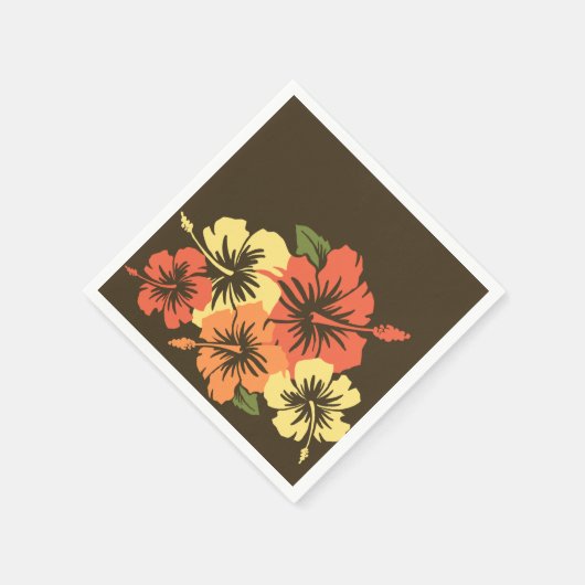 エピックハイビスカスハワイアンフローラ スタンダードカクテルナプキン (角)