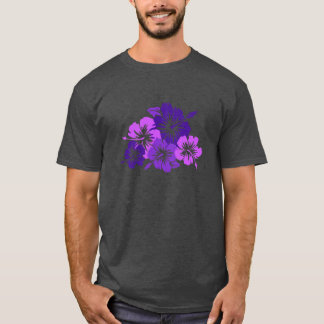 エピックハイビスカス ハワイアン フローラル アロハシャツ プリント パープル Tシャツ