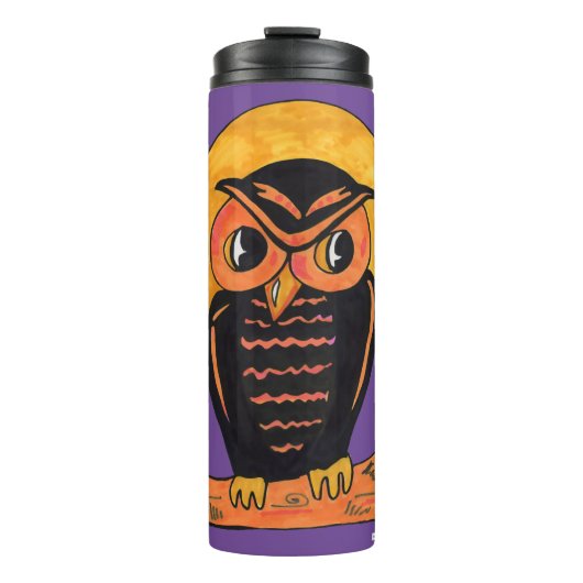 エピックヴィンテージフクロウハロウィンカートゥーンキャラクターアート タンブラー (正面)