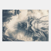 エピック中国のドラゴンイラストレーション ラッピングペーパーシート (正面)