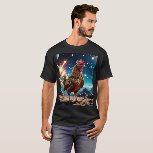 エピック宇宙チキンコズミックバトルティー Tシャツ (正面フル)