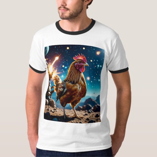 エピック宇宙チキンバトル銀河系Tシャツ Tシャツ (正面)