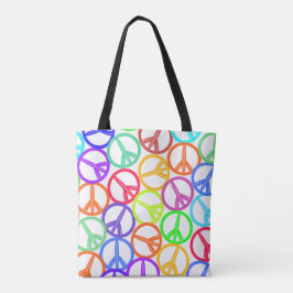 エピック数々のカラーGroovy Peace Signsパターンデザイン トートバッグ