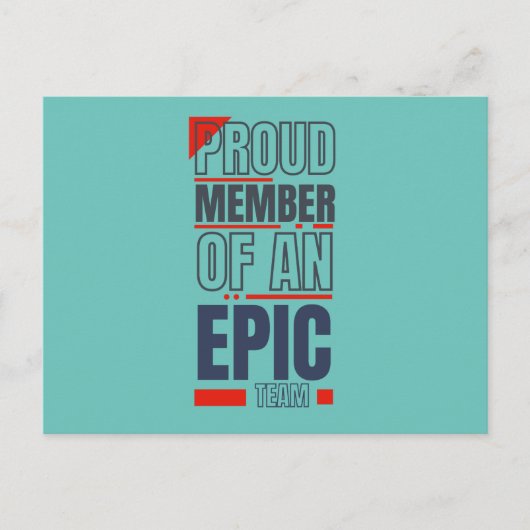 エピック誇りを持ったチームワークオフィスのメンバー ポストカード (正面)