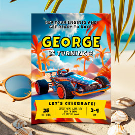 エピック誕生日レーシングカーアドベンチャー 招待状