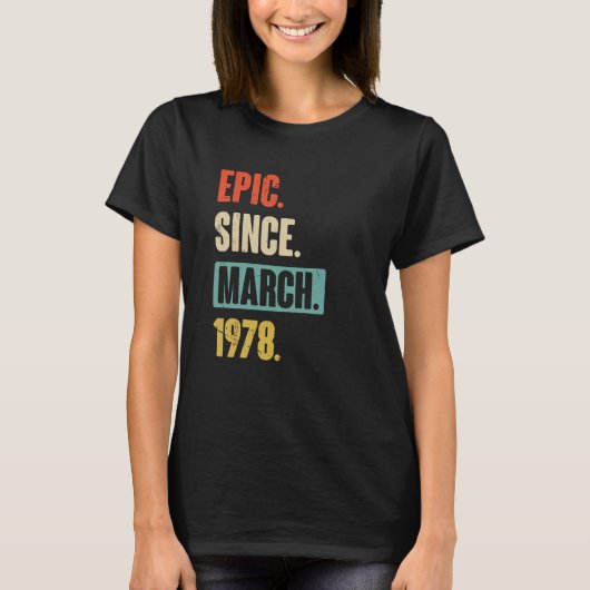 エピック1978年3月から誕生日45th Decoration Tシャツ (正面)