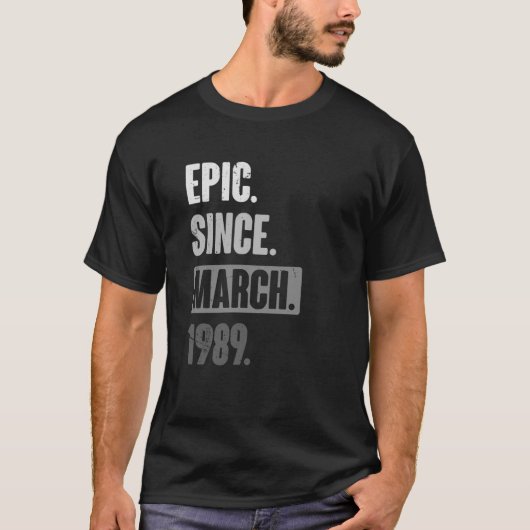 エピック1989年3月から誕生日34th Decoration Tシャツ (正面)