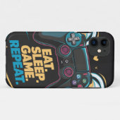 エピック ゲーミング ギア。  食う。寝る。ゲーム。繰り返す。ウィンゲ Case-Mate iPhoneケース (裏面(横))