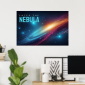 エピック コズミック スーパーノヴァ ネオン 抽象的宇宙アート ポスト ポスター (ホームオフィス)