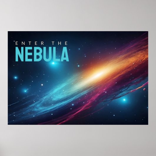 エピック コズミック スーパーノヴァ ネオン 抽象的宇宙アート ポスト ポスター (正面)