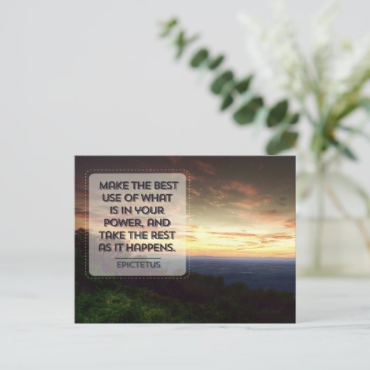 エピテトス感動的引用文最高の「使用」 ポストカード (スタンド正面)