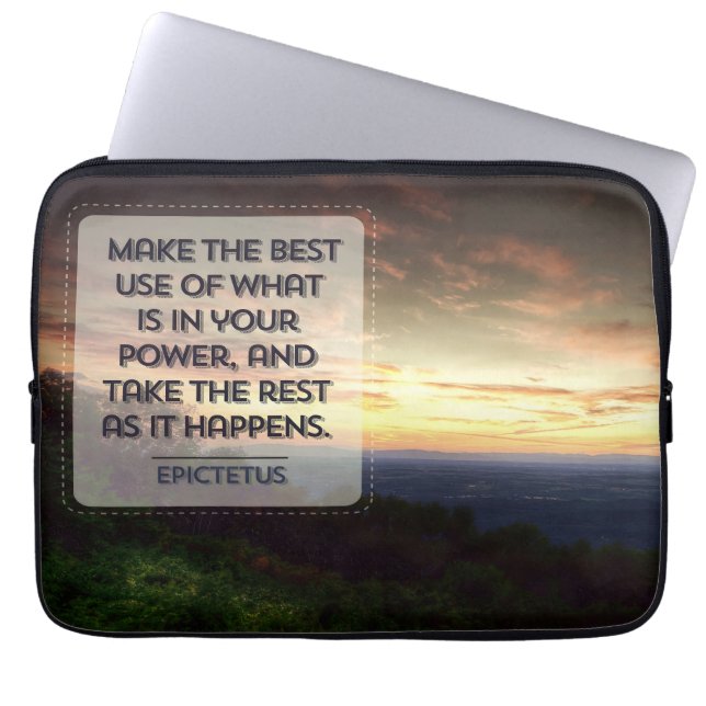 エピテトス感動的引用文最高の「使用」 ラップトップスリーブ (正面)