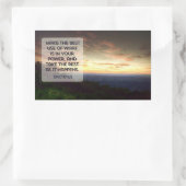 エピテトス感動的引用文最高の「使用」 長方形シール (バッグ)