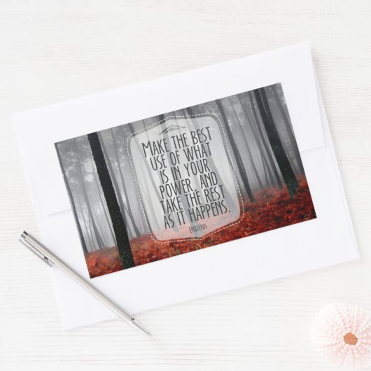 エピテトス感動的引用文「適応」 長方形シール (封筒)