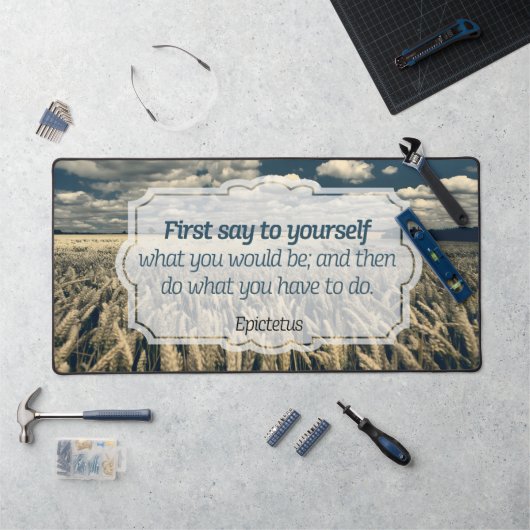 エピテトス「やれ」感動的引用文 デスクマット (ワークステーション)