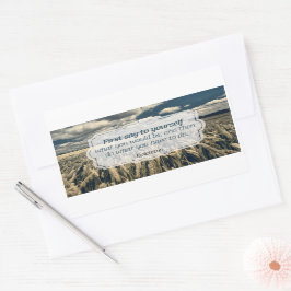 エピテトス「やれ」感動的引用文 長方形シール