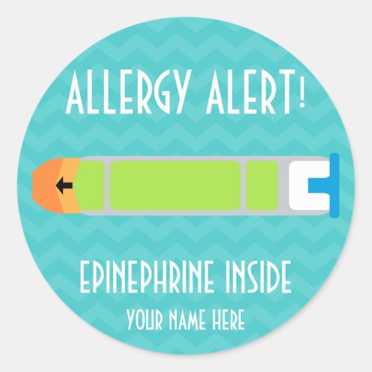 エピネフリンアレルギー警告シール ラウンドシール