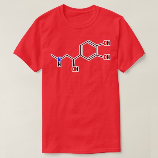 エピネフリン分子構造 Tシャツ (デザイン正面)
