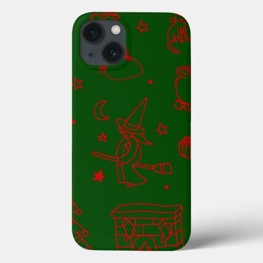 エピファニークリスマスの魔女ベファナグリーン Case-Mate iPhoneケース (裏面)