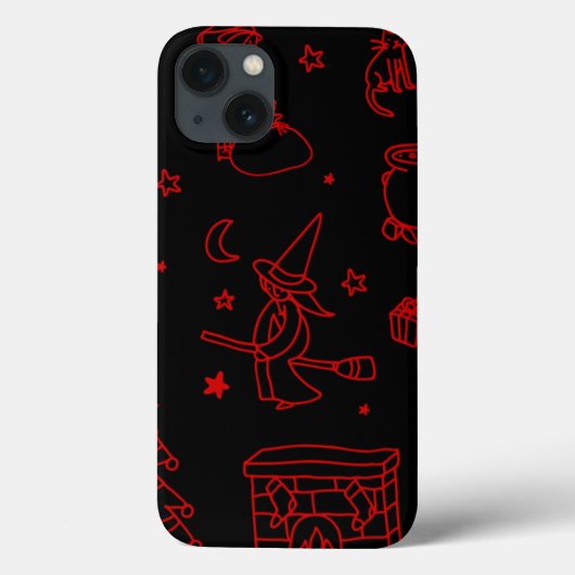 エピファニークリスマスの魔女befanaブラック Case-Mate iPhoneケース (裏面)