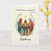 エピファニー三賢人王の神の平和賛美の カード (黄色い花)