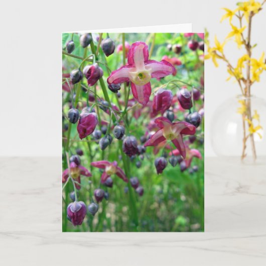 エピメディア花誕生日カード カード (黄色い花)