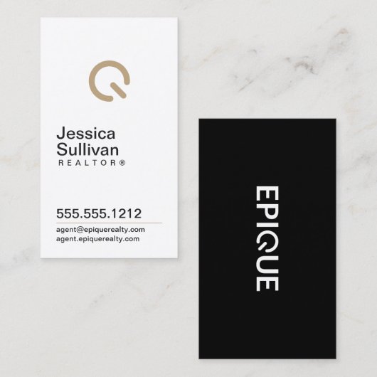 エピーク・ホワイト・モダン名刺 名刺 (正面/裏面)