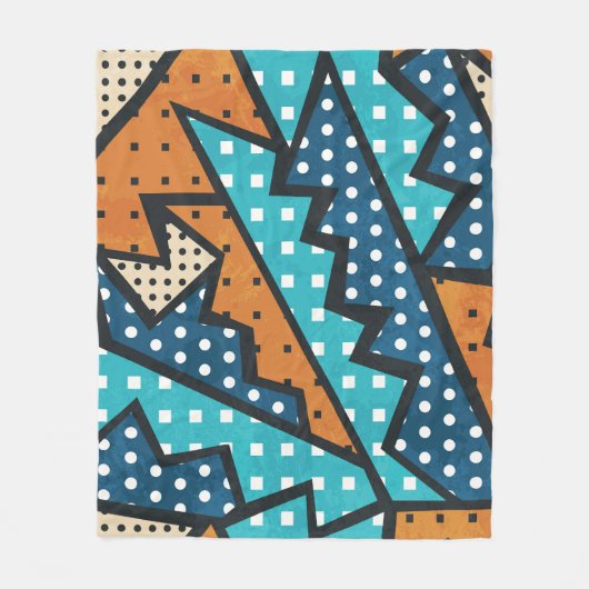 エフェクトグランジヴィンテージ布パターン フリースブランケット (正面)