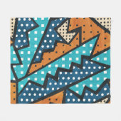 エフェクトグランジヴィンテージ布パターン フリースブランケット (正面(横))