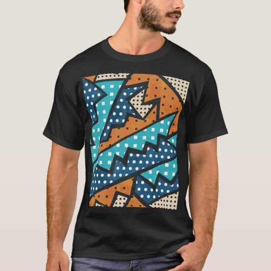 エフェクトグランジヴィンテージ布パターン Tシャツ (正面)