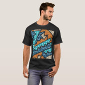 エフェクトグランジヴィンテージ布パターン Tシャツ (正面フル)