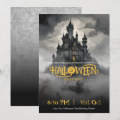 エフェクト満載のキャッスル ハロウィンパーティー 招待状 (正面/裏面)