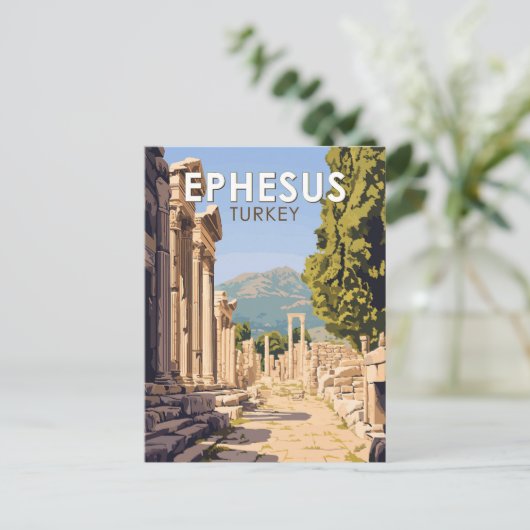 エフェソスターキートラベルアートヴィンテージ ポストカード (スタンド正面)