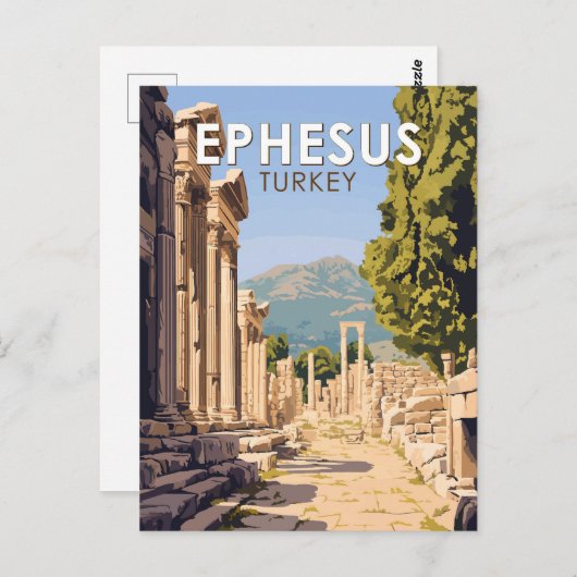 エフェソスターキートラベルアートヴィンテージ ポストカード (正面/裏面)