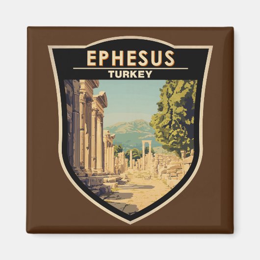 エフェソスターキートラベルアートヴィンテージ マグネット (正面)