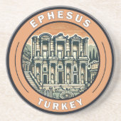 エフェソストルコイラストレーショントラベルアートバッジ コースター (正面)