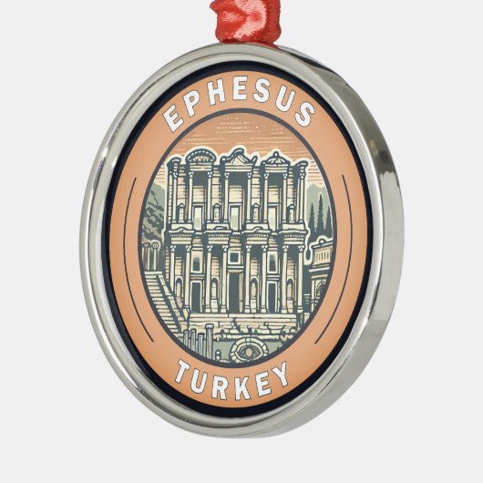 エフェソストルコイラストレーショントラベルアートバッジ メタルオーナメント (左)