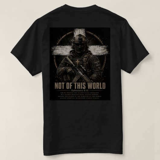 エフェソ人への手紙 6:12 ウォリアーTシャツ Tシャツ (デザイン裏面)
