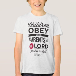 エフェソ人への手紙 6:1:「子供たちよ、親に従いなさい」 トライブレンドTシャツ