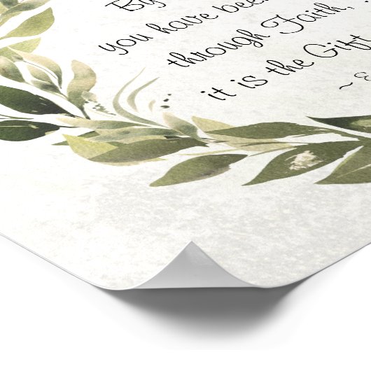 エフェソ人2:8グレース、あなたは救いた ポスター (角)