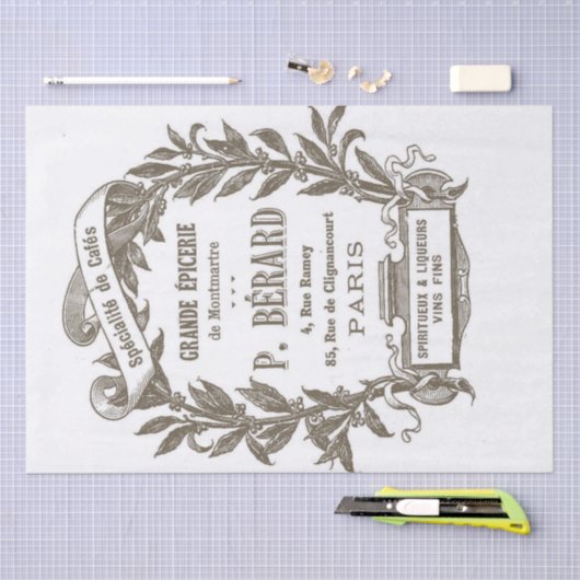 エフェフランスのメラエピエリーマーケットキッチンデクページ 薄葉紙 (クラフト)