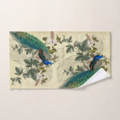 エフェメラピーコックハイビスエレガントカスイエローヴィンテージ バスタオルセット (ハンドタオル)