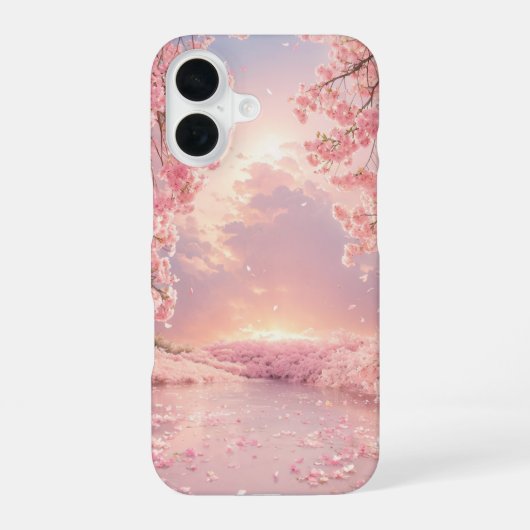 エフェメラルな桜の水面 iPhone 16ケース (裏面)