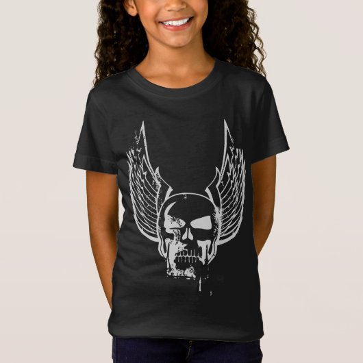 エフェメラルな翼を持つドクロ Tシャツ (正面)