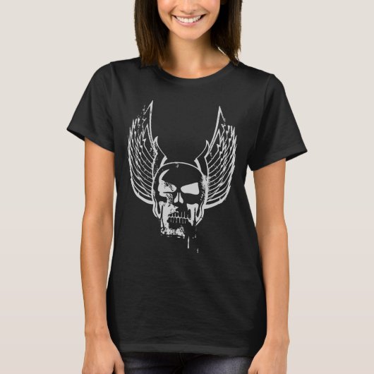エフェメラルな翼を持つドクロ Tシャツ (正面)