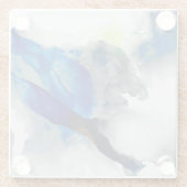 エフェメラル – 青と灰色 ガラスコースター (裏面)