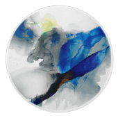 エフェメラル – 青と灰色 セラミックノブ (正面)