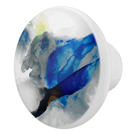 エフェメラル – 青と灰色 セラミックノブ (右)