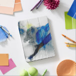 エフェメラル – 青と灰色 iPad PROカバー<br><div class="desc">Ephemeral I by Sisa Jasper.灰色や深いの青で行われるスモークのような抽象デザイン。</div>